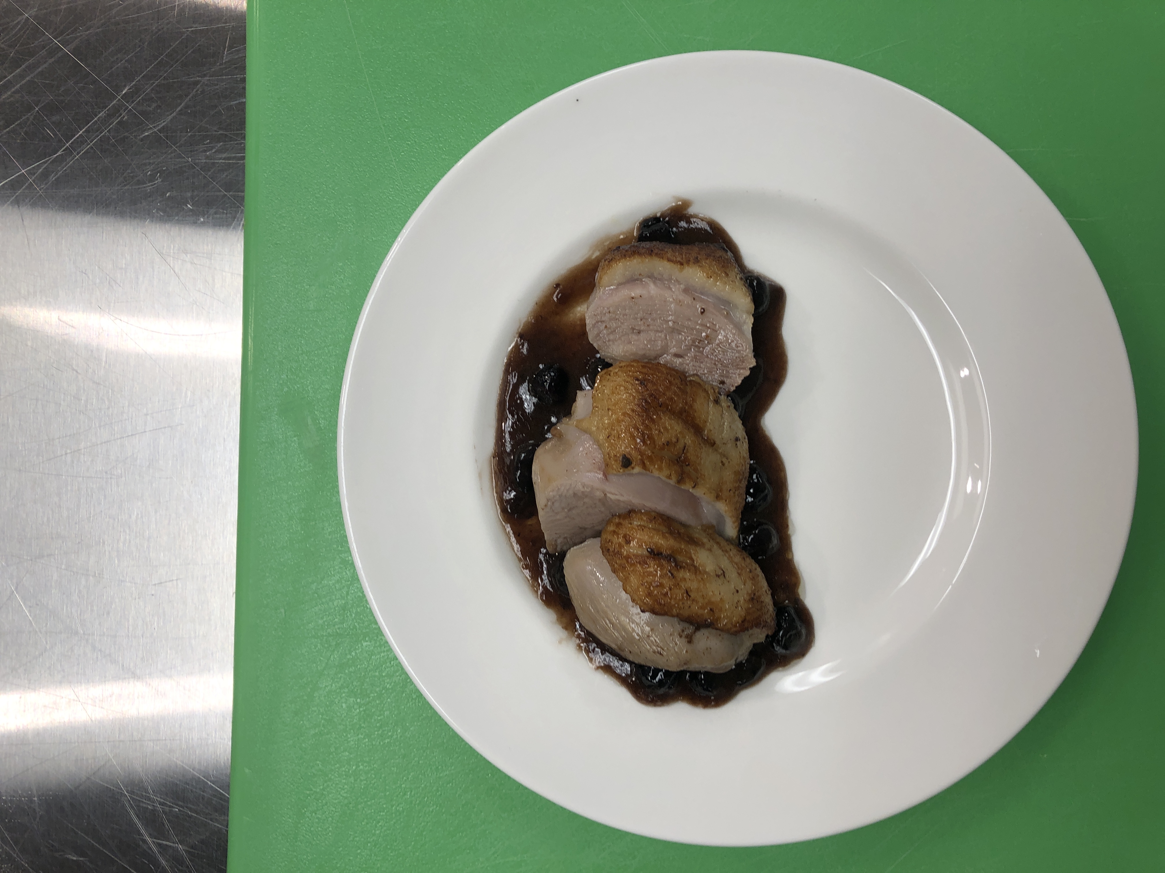 Hickory Smoked Duck Breast With Blueberry Demi Glaze